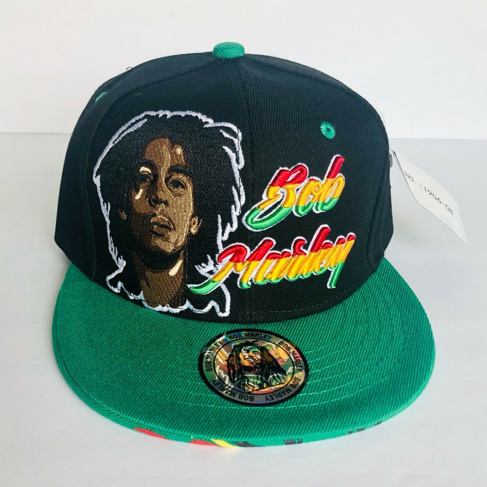 NEW Mens Jamaica Bob Marley Baseball Cap Snapback Hat Black Green