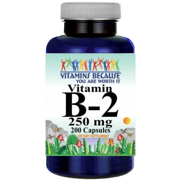 Vitamin B-2 250mg 200 Caps Riboflavin