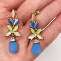 Pastel Multi Color Floral Teardrop Drop Earrings - $17.99