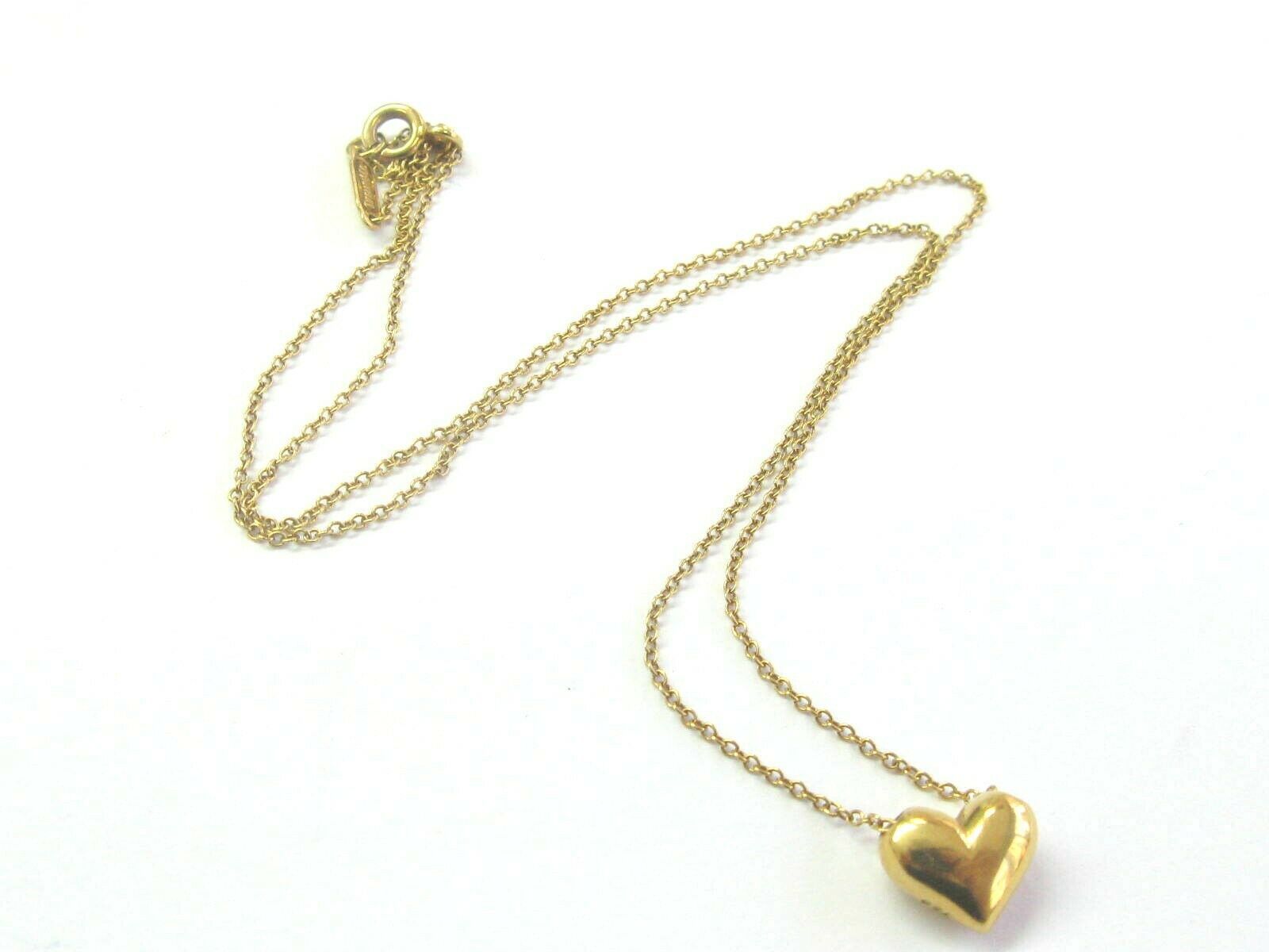 Tiffany & Co 18Kt Tiffany Puffed Heart Necklace 16
