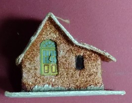 Vintage CHRISTMAS VILLAGE HOUSE Ornament Brown PUTZ Japan Paper Mache 19... - $19.95