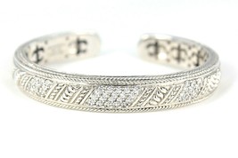Judith Ripka CZ Cuff Bracelet REAL Solid .925 Sterling Silver 52.5 g - $220.50