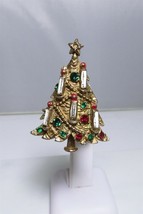 Christmas Collectibles Vintage Golden CHRISTMAS TREE w/ Rhinestone Décor... - $17.82