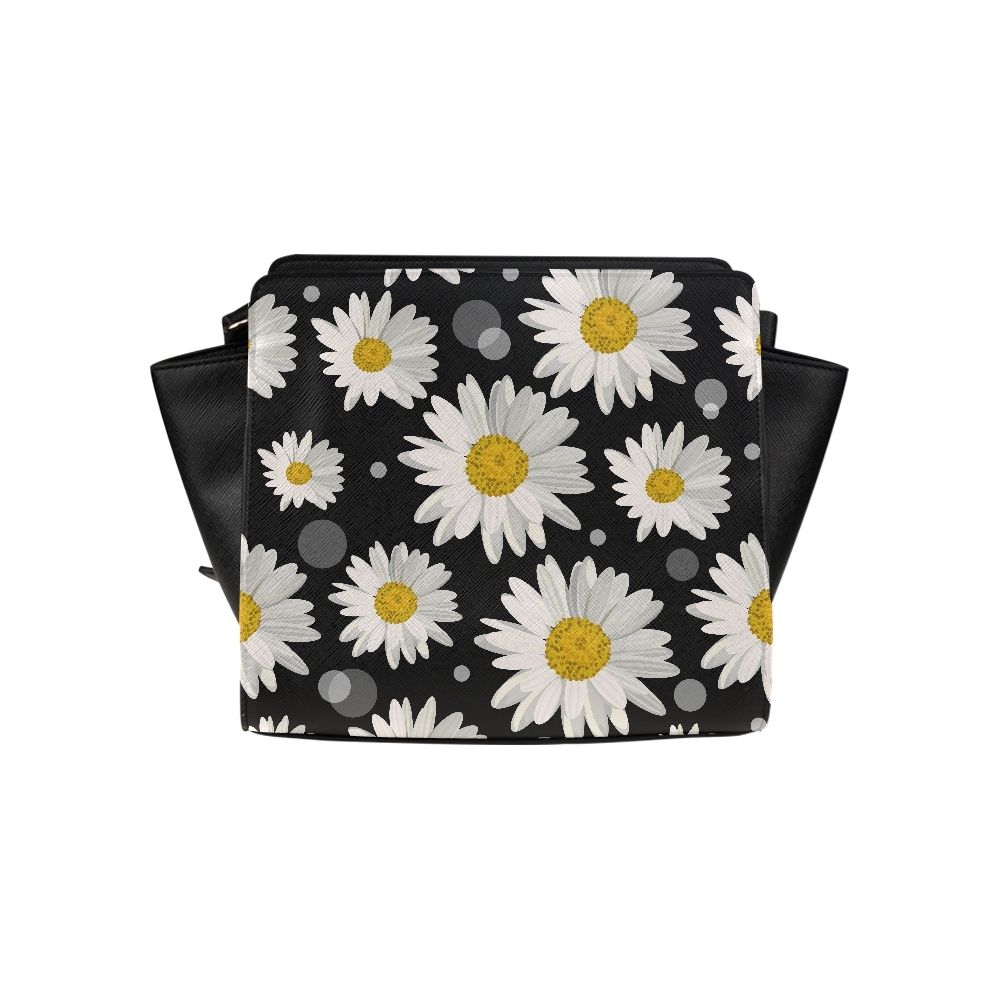 Floral Golden White Yellow Love Daisy Satchel Bag Crossbody Bags Travel
