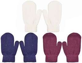 PZLE Kids Winter Gloves Warm Lining Knit Wool Mittens