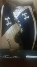Size 14 Navy and White Under Amour Football Cleats Shoes - $87.99