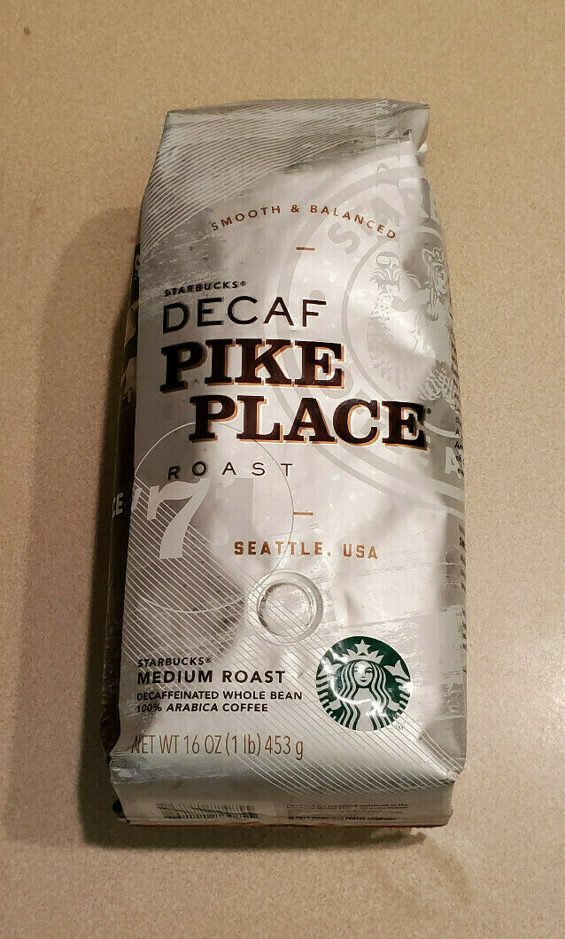 Starbucks Pike Place Decaf Medium Roast Whole Bean 16 Oz ...