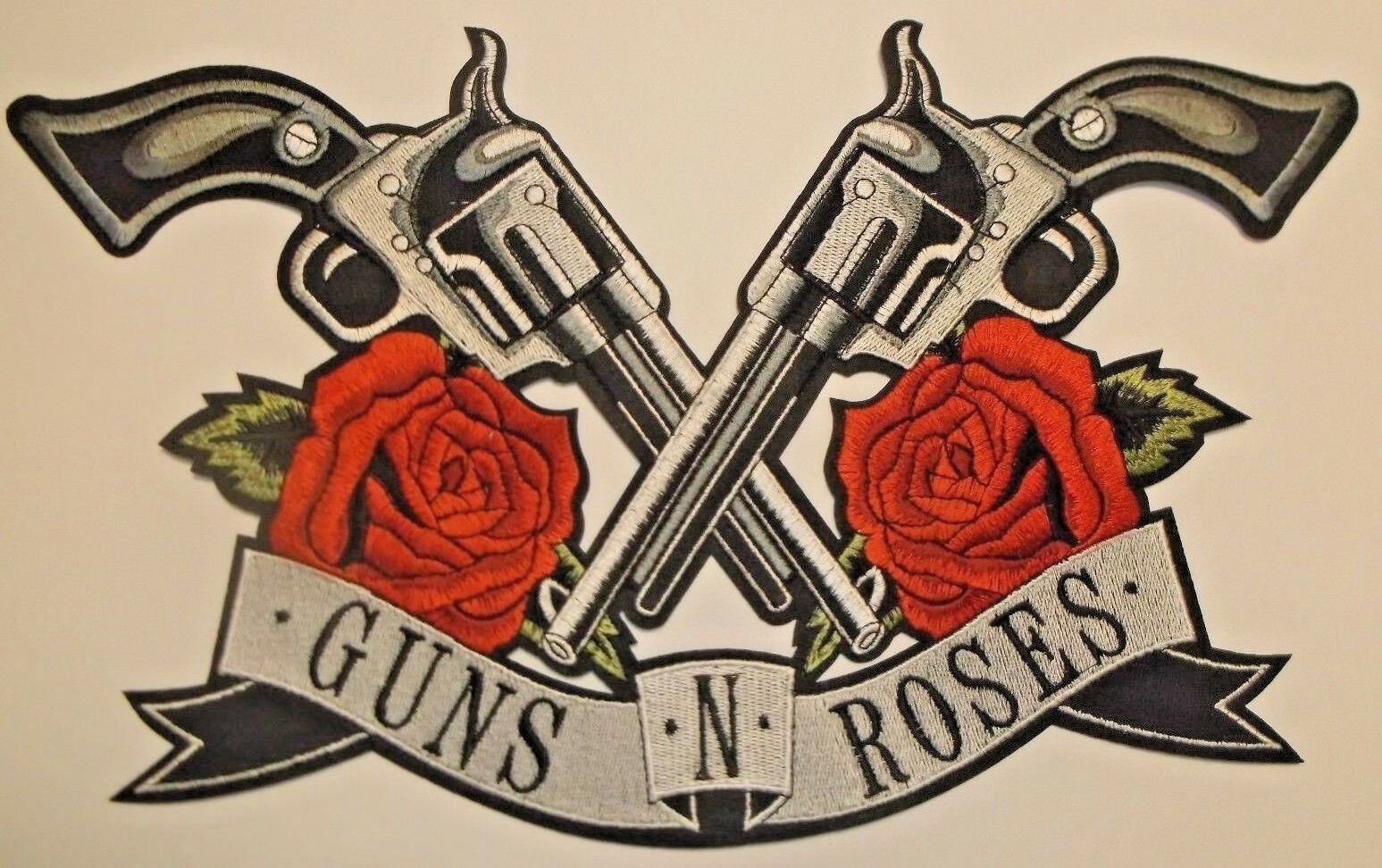 Guns N' Roses~Cross Pistols Revolvers Patch (14 x 8 1/2) Embroidered~Iron On