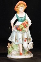 Girl Figurine Holding Fruit Homco 8881 AA18 - 1087 Vintage - $39.95