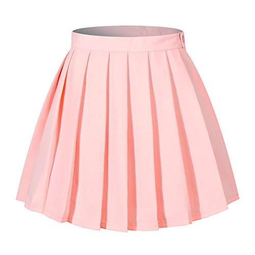 Girl`s Short Pleated Summer Skirt Fancy up Costumes (S,Pink)