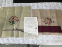 2 Hiawatha PRE-WORKED FLORAL Petit Point NEEDLEPOINT CANVASES - 18&quot; x 17... - $24.00