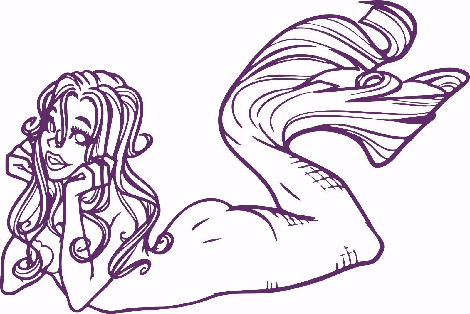 Image of Mermaid Fantasy Girl Ocean Beach Creature Car Truck Window Vinyl Decal Sticker