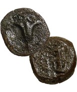 Rare Lily /Anchor Widows Mite of Jesus Christ Ancient. First Jewish Bron... - $89.10