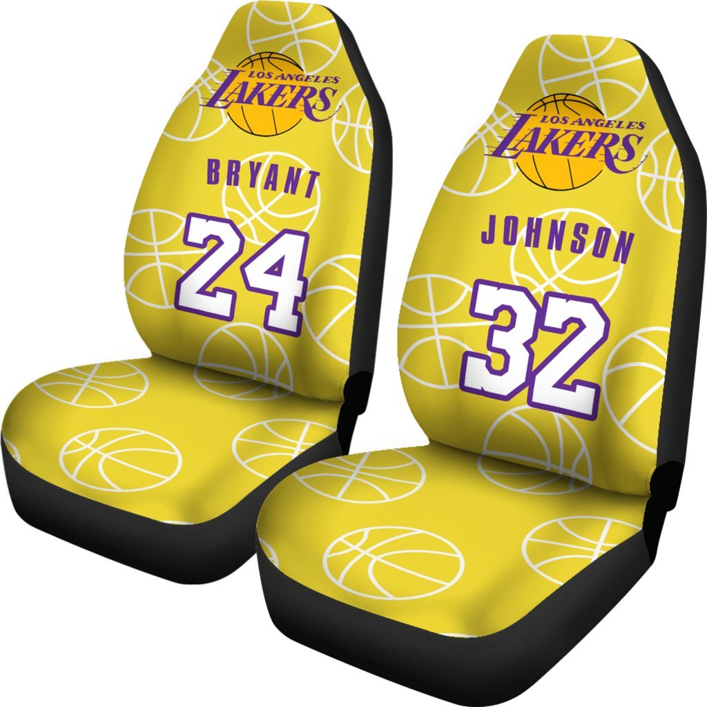 Los Angeles Lakers pair of car seat Covers customizable Seat Covers