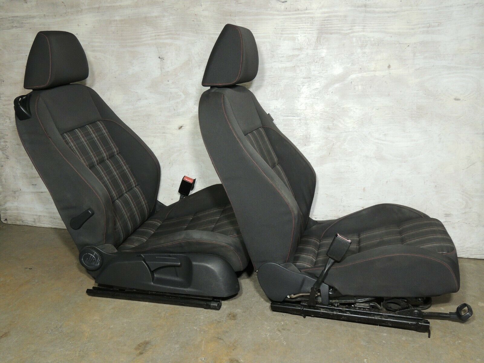 2011 Mk6 Vw Gti Plaid Cloth Bucket Bolster Seats Set Good 2 Door