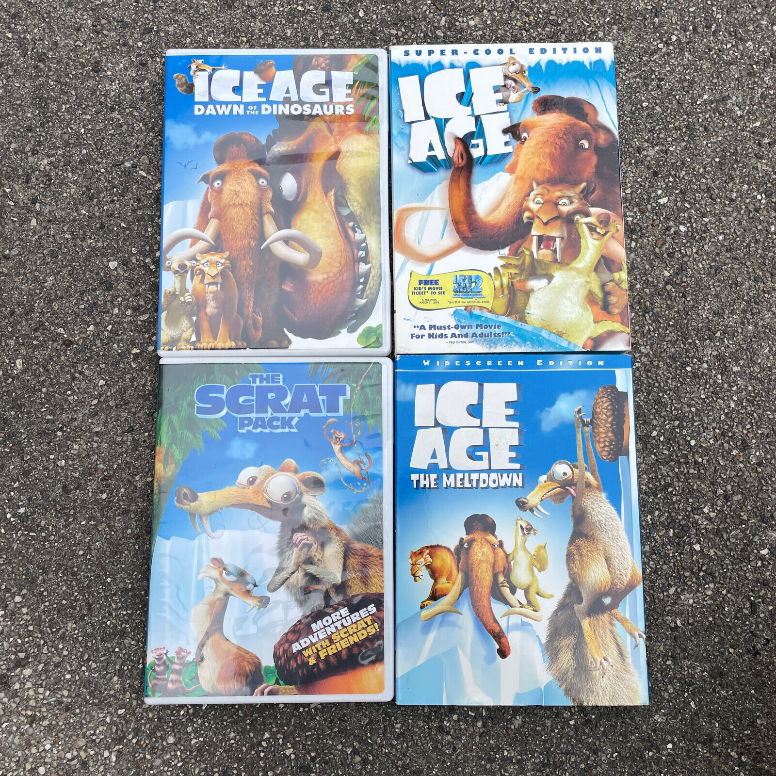 Ice Age 4 Movie DVD Lot: Ice Age, Meltdown, Dawn Of The Dinosaurs ...