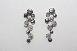 Fine 18K White Gold Signed Bliss Diamond Grape Dangle Drop Earrings 3.3 grams - $327.25