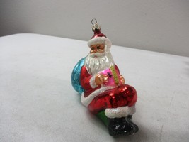 Christopher Radko Santa sitting with bag list Christmas Ornament 6&#39;&#39; - $69.29