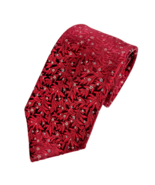 Givenchy Gentleman Paris Men&#39;s Necktie Silk Tie Steve Gordon&#39;s Red Flora... - $47.45