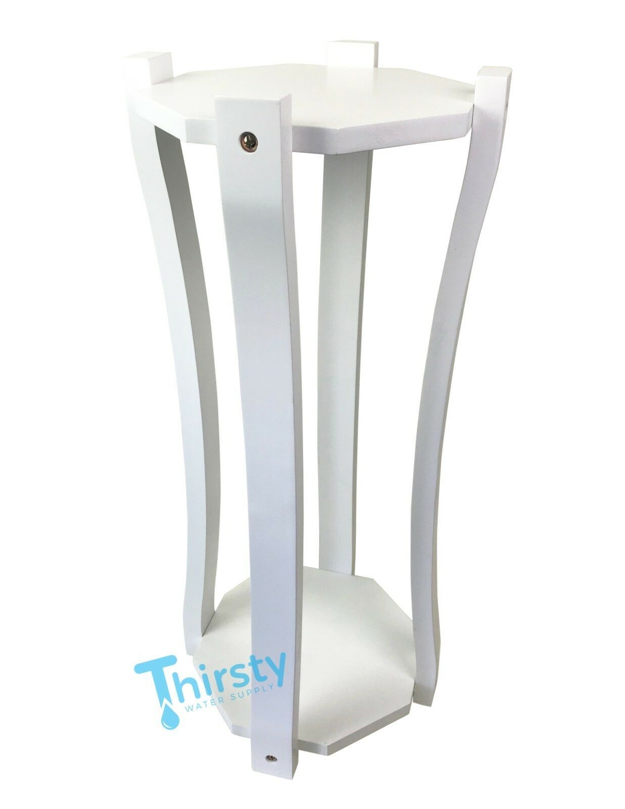 Water Crock Floor Stand Curved Wood Modern Vase Base Dispenser Stand Colors NEW Food Storage