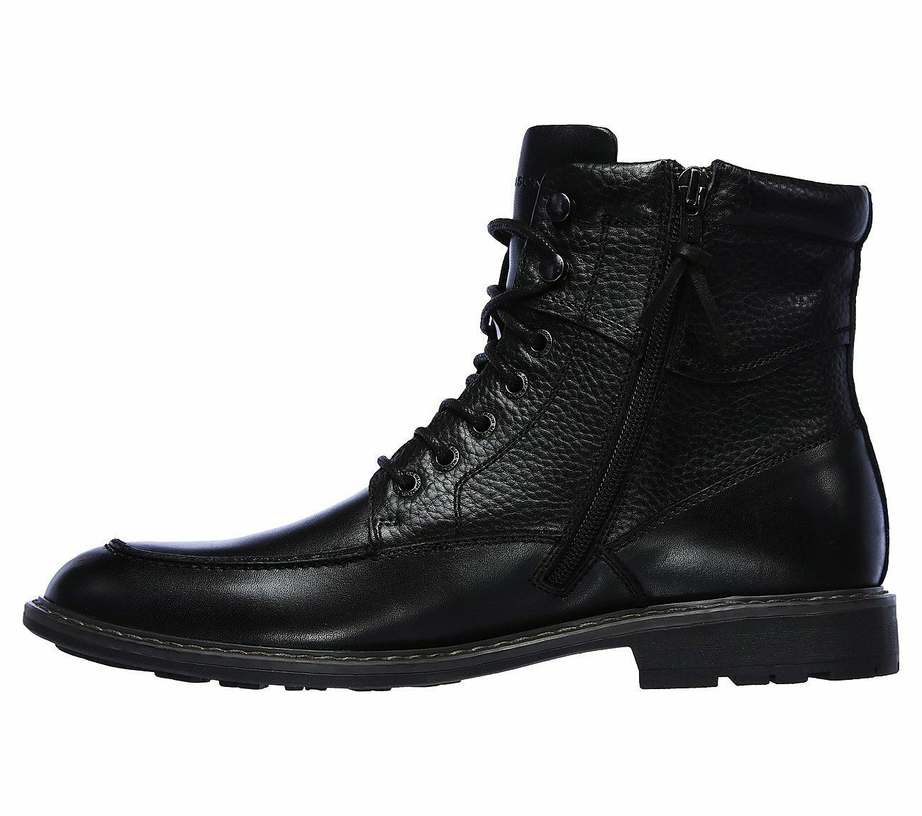 Mark Nason Black Men's Leather Ankle Boot Dress Casual Moc Toe Memory ...