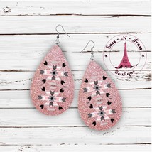 pink aztec earrings - $11.00