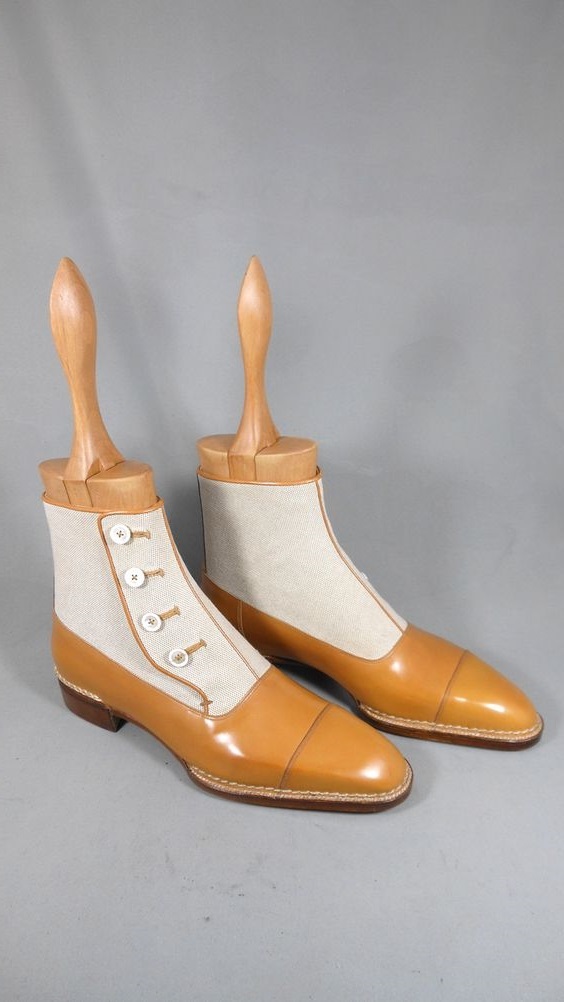 tan button boots
