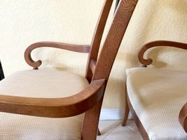 Lot of 2 Vintage Wood Brown Black Bernhardt Dining Chair Arm Rest Set Estate image 5