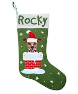 Jack Russell Terrier Christmas Stocking-Personalized Jack Russel Stockin... - $33.00