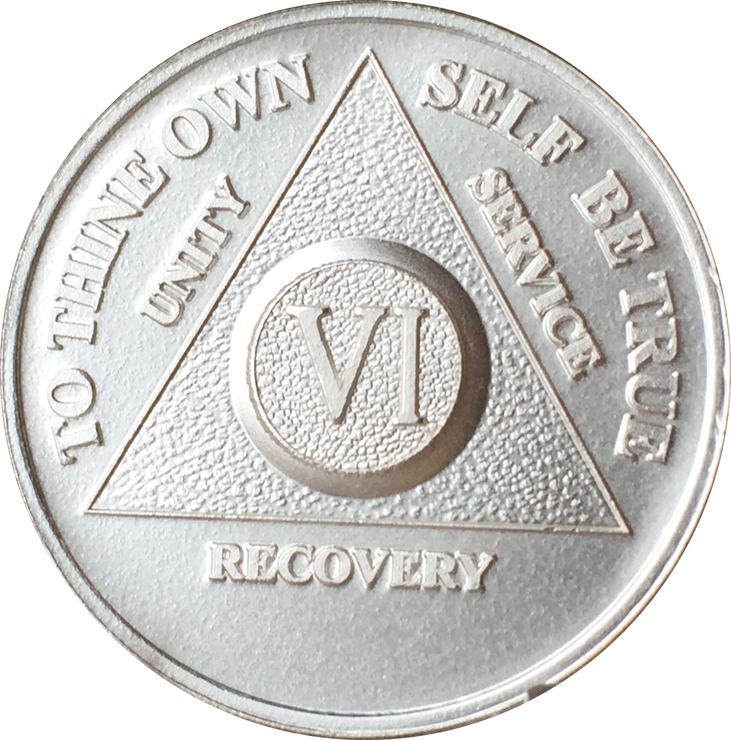 6 Year .999 Fine Silver AA Alcoholics Anonymous Medallion Chip Coin VI Six