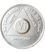 6 Year .999 Fine Silver AA Alcoholics Anonymous Medallion Chip Coin VI Six - $45.99