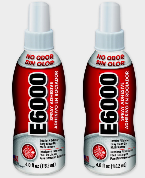 2~ E6000 Spray Adhesive 4 oz. Multi-Purpose Translucent White No Toxic Smell NEW