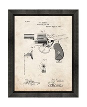 Mason Revolving firearm Patent Print Old Look with Beveled Wood Frame - $24.95+