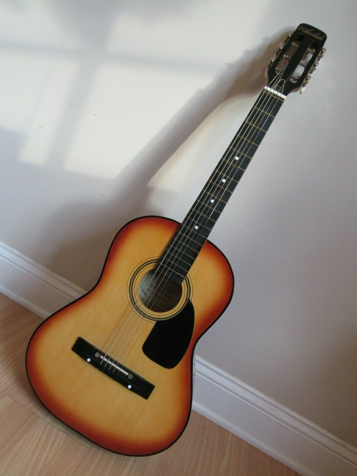 Vintage Acoustic Guitar 6 string beginner case pick ACCOLADE