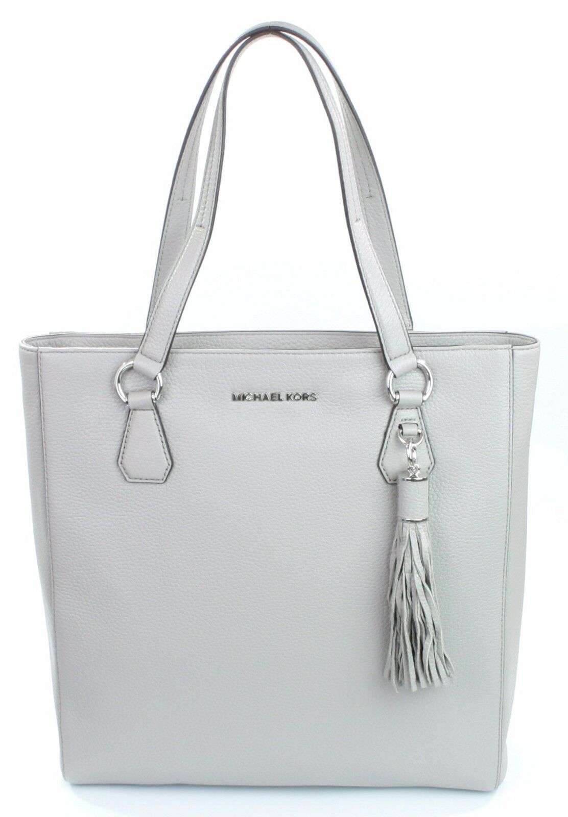 white and tan michael kors purse