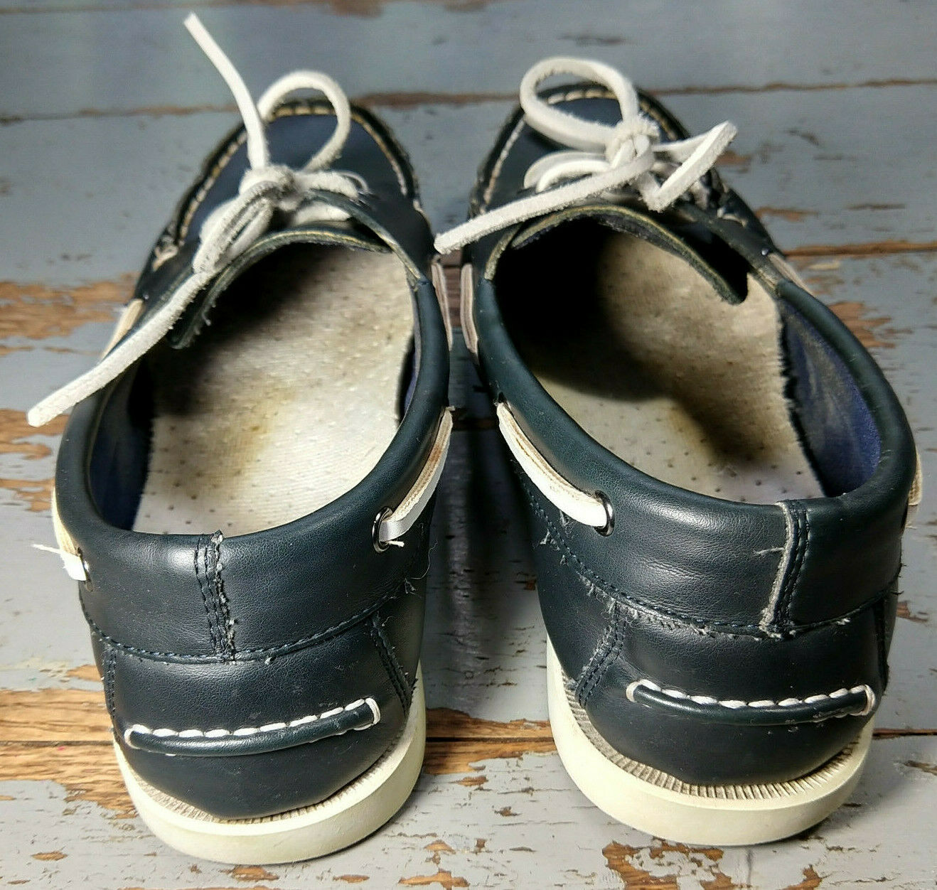 Vintage Thom McAn Classic Navy Boat Shoes Docksiders Size Men's 7M ...