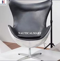 NauticalMart Aviator Spitfire Chair - Silver Aluminium Black Faux Letter