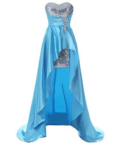 Kivary Custom Made High Low Silver Sequins Formal Prom Homecoming Dress Party Go