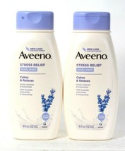 2 Count Aveeno 18 Oz Stress Relief Calms & Relaxes Lavender Scented Body Wash - $28.99