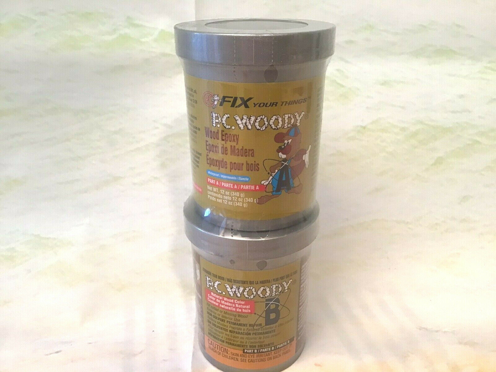 NEW PC Products PCWoody Wood Repair Epoxy Paste, TwoPart 12oz in Two