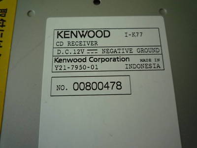 Kenwood Car Audio I K77 And 50 Similar Items