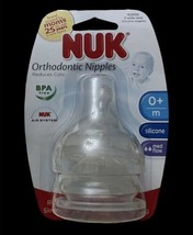 NUK Orthodontic Wide Neck Silicone Nipples Sz. 1 0m+ Medium Flow 2010 Germany - $24.95