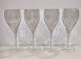 STUNNING SET OF 4 SIGNED GALWAY CRYSTAL LONGFORD 9 1/8&quot; WATER GOBLETS - $80.18