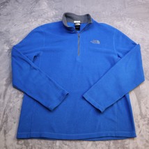 The North Face Adult 1/4 Zip Up Pullover Fleece Sweater Blue Casual Mens Large - $25.72