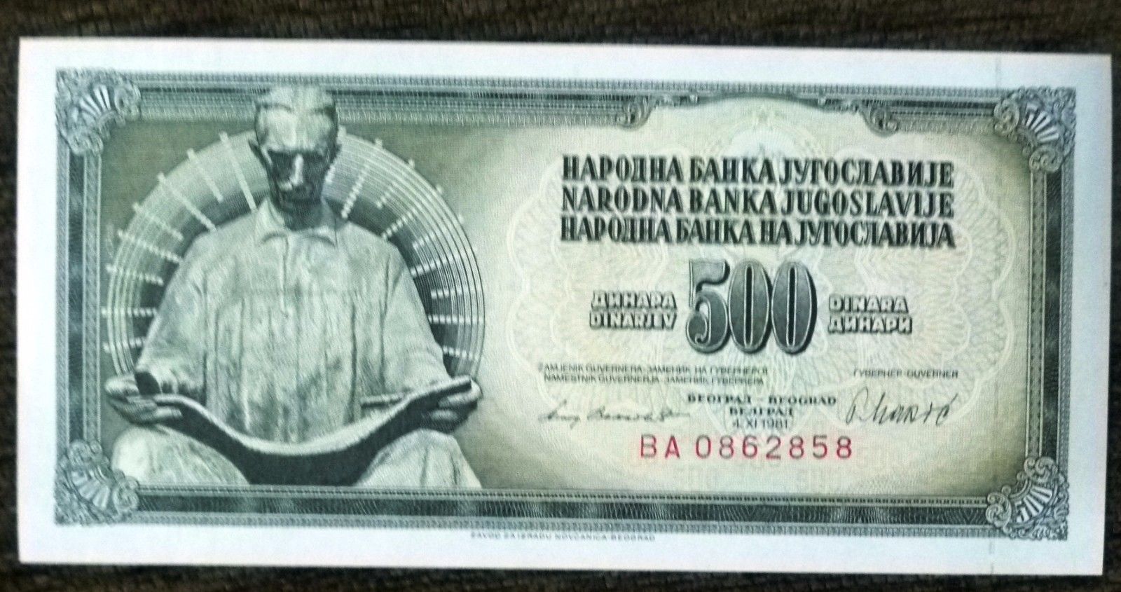 Primary image for Yugoslavia 500 dinars with Nikola Tesla 1981 UNC