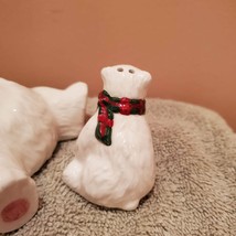 Vintage Salt and Pepper Shakers, Polar Bear with Cub wearing Scarf, Figurine image 6