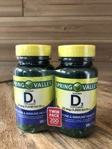 SPRING VALLEY VITAMIN D3 SUPPLEMENT TWIN PACK 25 MCG, 200 Softgels - Exp... - $14.92