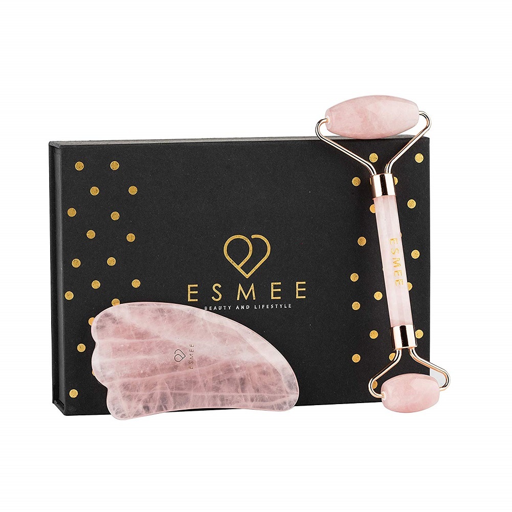 Esmee Beauty and Lifestyle Jade Roller and Gua Sha Facial Tool Set – Anti Aging