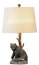 Black Bear Tree Branch Table Lamp 25&quot; with Shade Wild Life Forest Nature... - $148.49