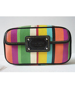 Nine West Cosmetic Case / Make-Up Bag Multi-Color Striped - $25.00